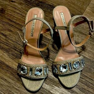 NWT…. Audrey Brooke gold metallic embellished sandals